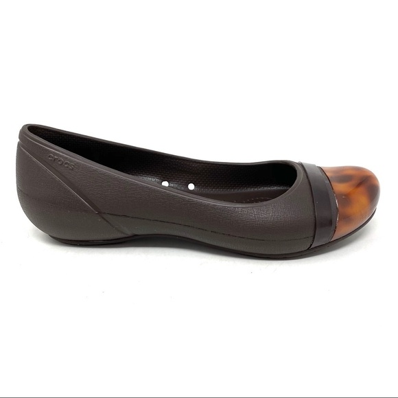 Crocs Cap Toe Tortoise Ballet Flat - Picture 1 of 8